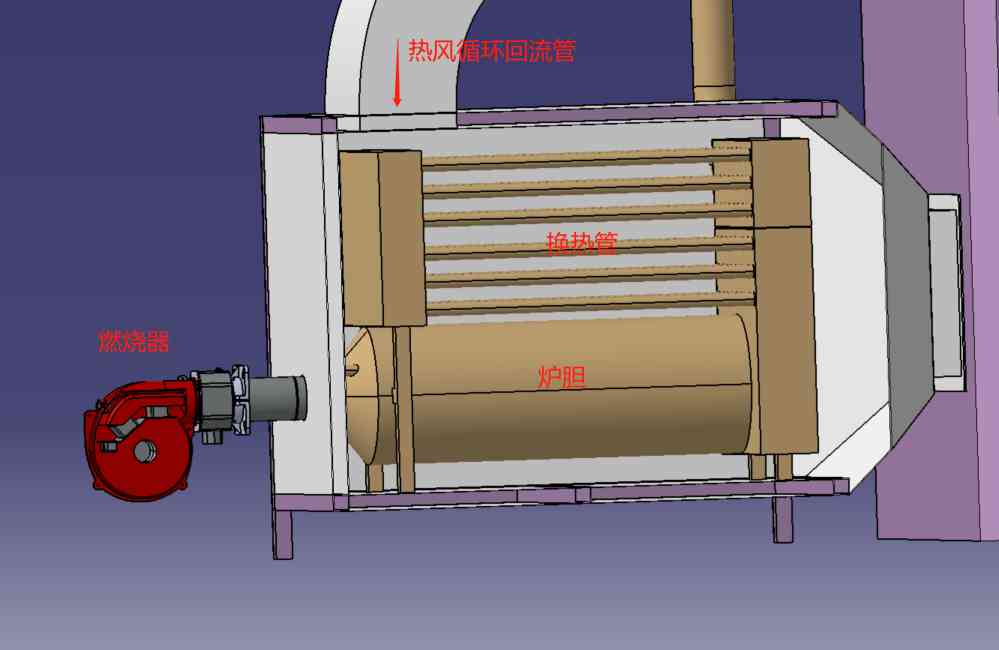 燃气加热间接式热风炉结构原理图
