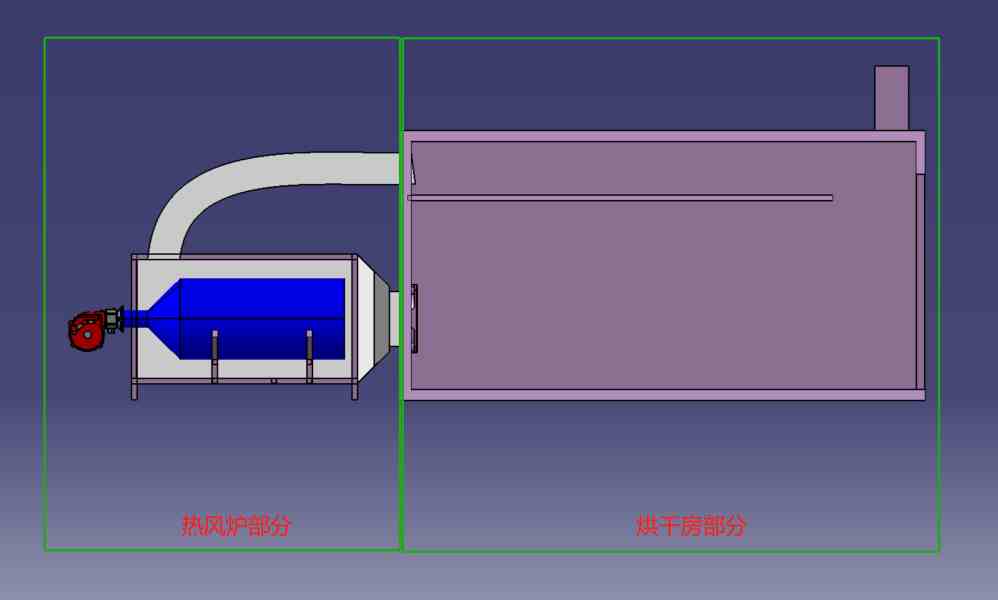 天然气（燃气）直燃式热风炉三维设计图纸